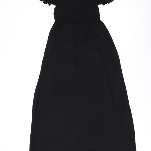 ASOS Womens Black Viscose A-Line Size 8 Off the Shoulder Pullover