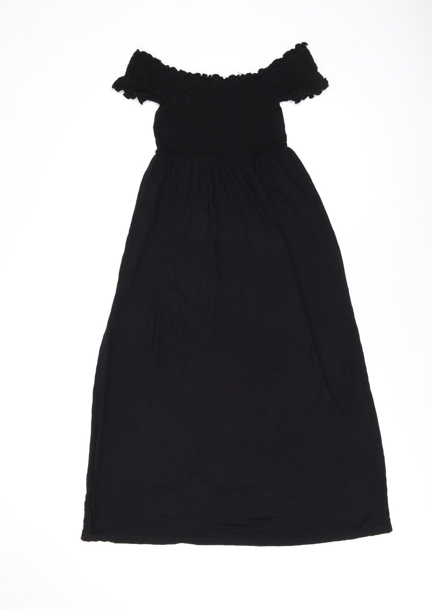ASOS Womens Black Viscose A-Line Size 8 Off the Shoulder Pullover