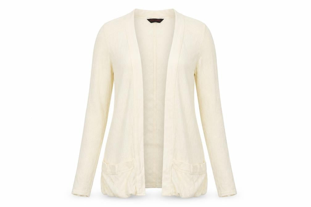 Miss Selfridge Womens Ivory V-Neck Polyester Cardigan Jumper Size 6