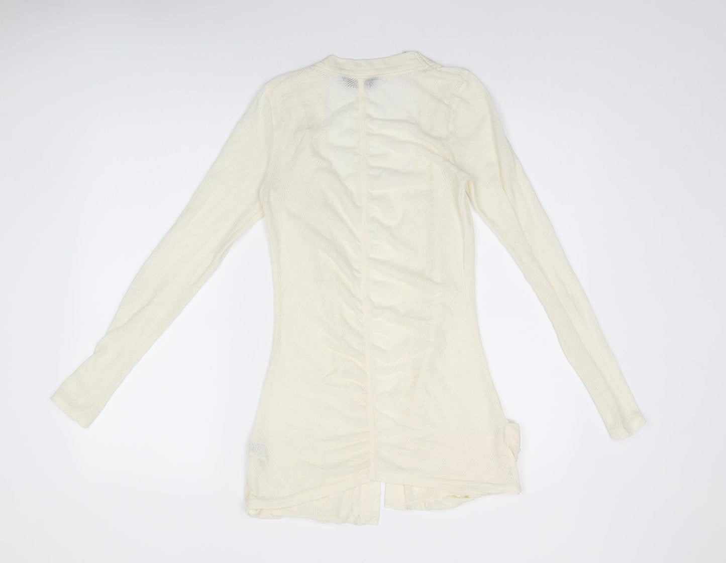 Miss Selfridge Womens Ivory V-Neck Polyester Cardigan Jumper Size 6