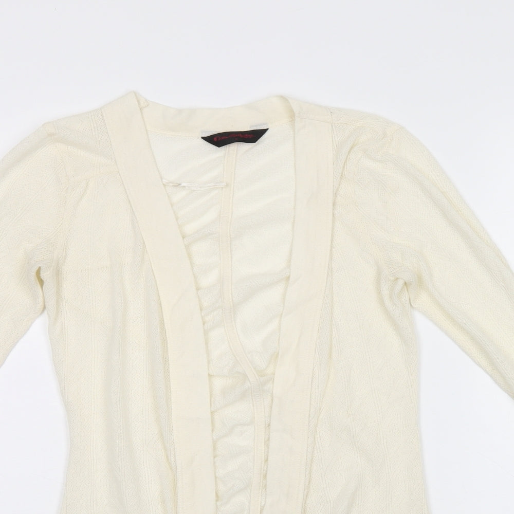 Miss Selfridge Womens Ivory V-Neck Polyester Cardigan Jumper Size 6