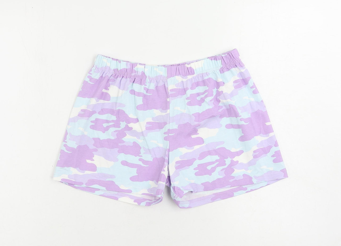 Marks and Spencer Girls Purple Camouflage Cotton Cami Sleep Shorts Size 14-15 Years
