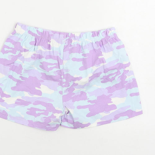 Marks and Spencer Girls Purple Camouflage Cotton Cami Sleep Shorts Size 14-15 Years