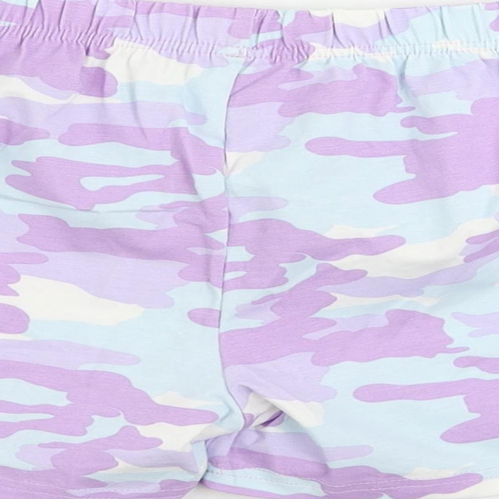 Marks and Spencer Girls Purple Camouflage Cotton Cami Sleep Shorts Size 14-15 Years