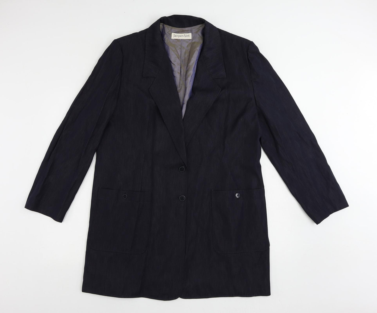 Jacques Vert Womens Blue Overcoat Coat Size 20 Button
