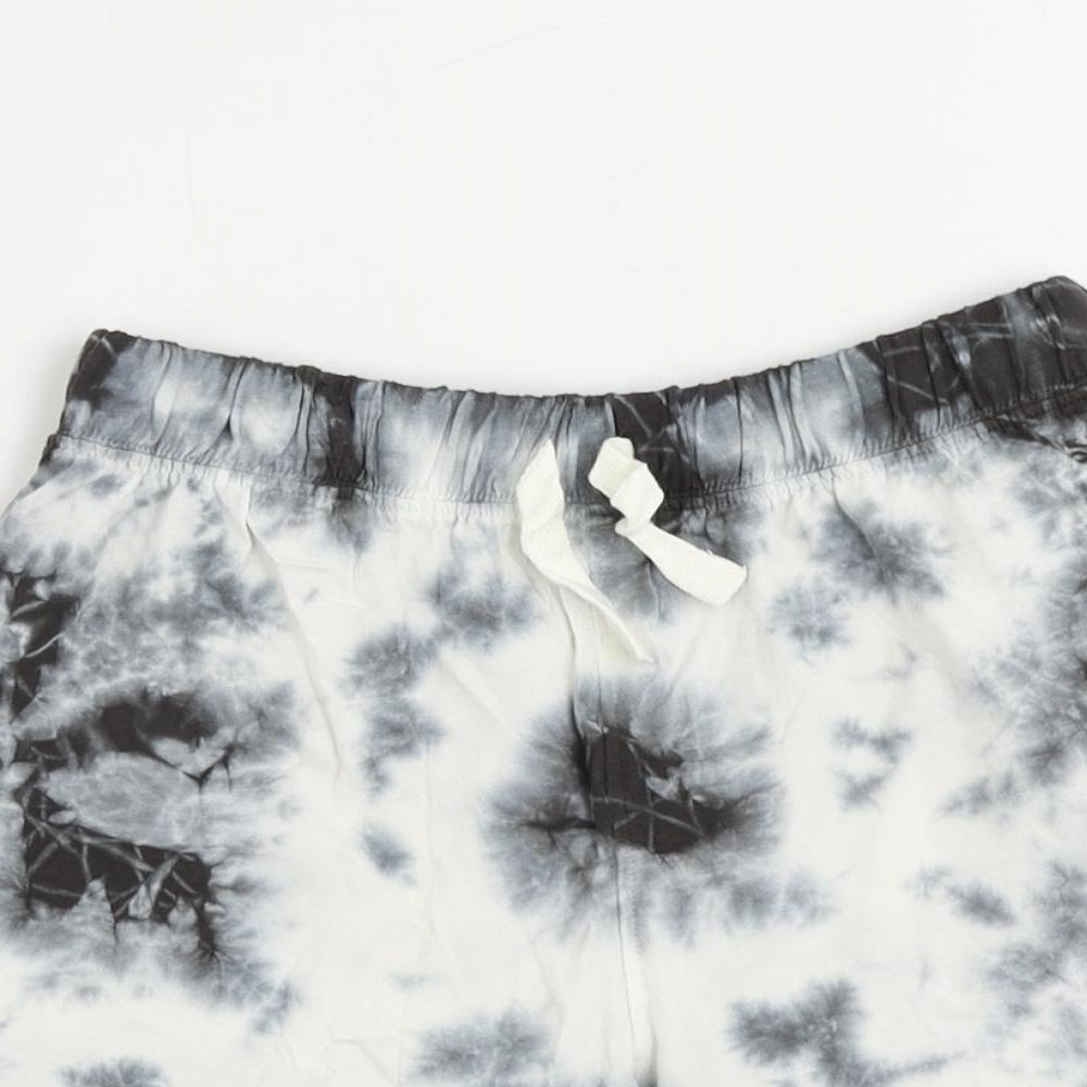 Marks and Spencer Boys Grey Solid Cotton Sleep Shorts Size 8-9 Years Drawstring - Tie Dye