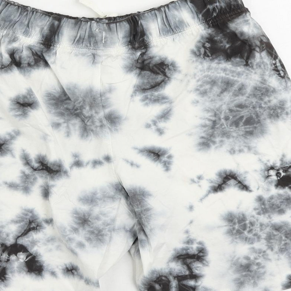 Marks and Spencer Boys Grey Solid Cotton Sleep Shorts Size 8-9 Years Drawstring - Tie Dye