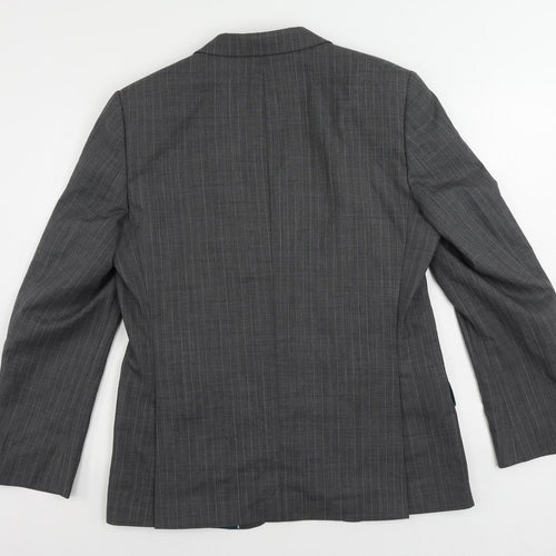 Marks and Spencer Mens Grey Striped Wool Jacket Suit Jacket Size 40 Regular