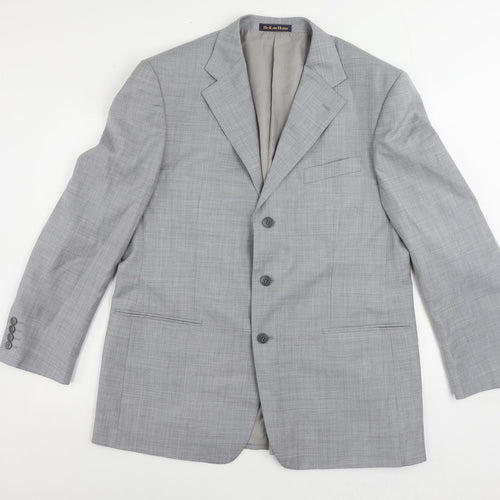 HeiLan Home Mens Grey Polyester Jacket Suit Jacket Size 42 Regular