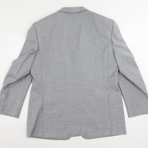 HeiLan Home Mens Grey Polyester Jacket Suit Jacket Size 42 Regular
