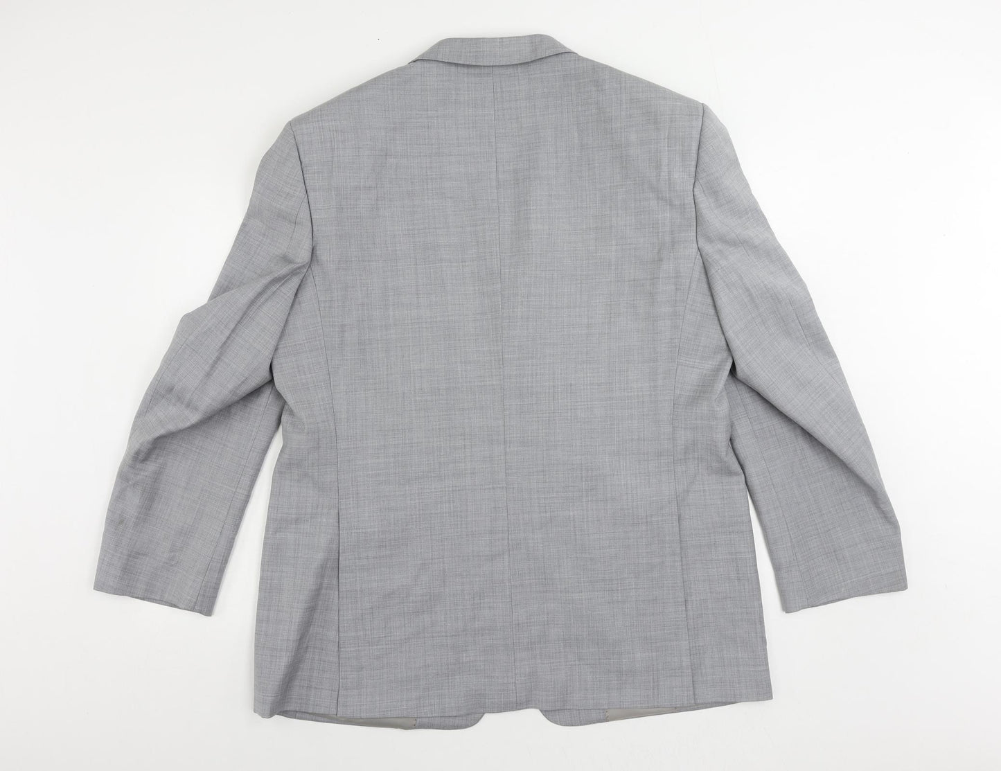 HeiLan Home Mens Grey Polyester Jacket Suit Jacket Size 42 Regular