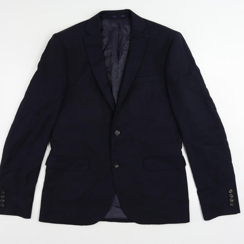 NEXT Mens Blue Wool Jacket Suit Jacket Size 42 Regular