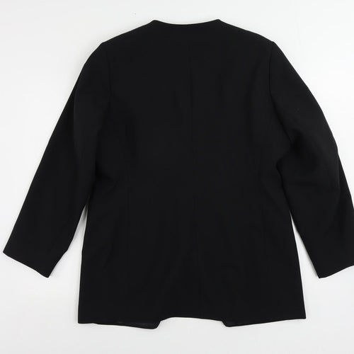 Essentials Womens Black Jacket Blazer Size 16 Button