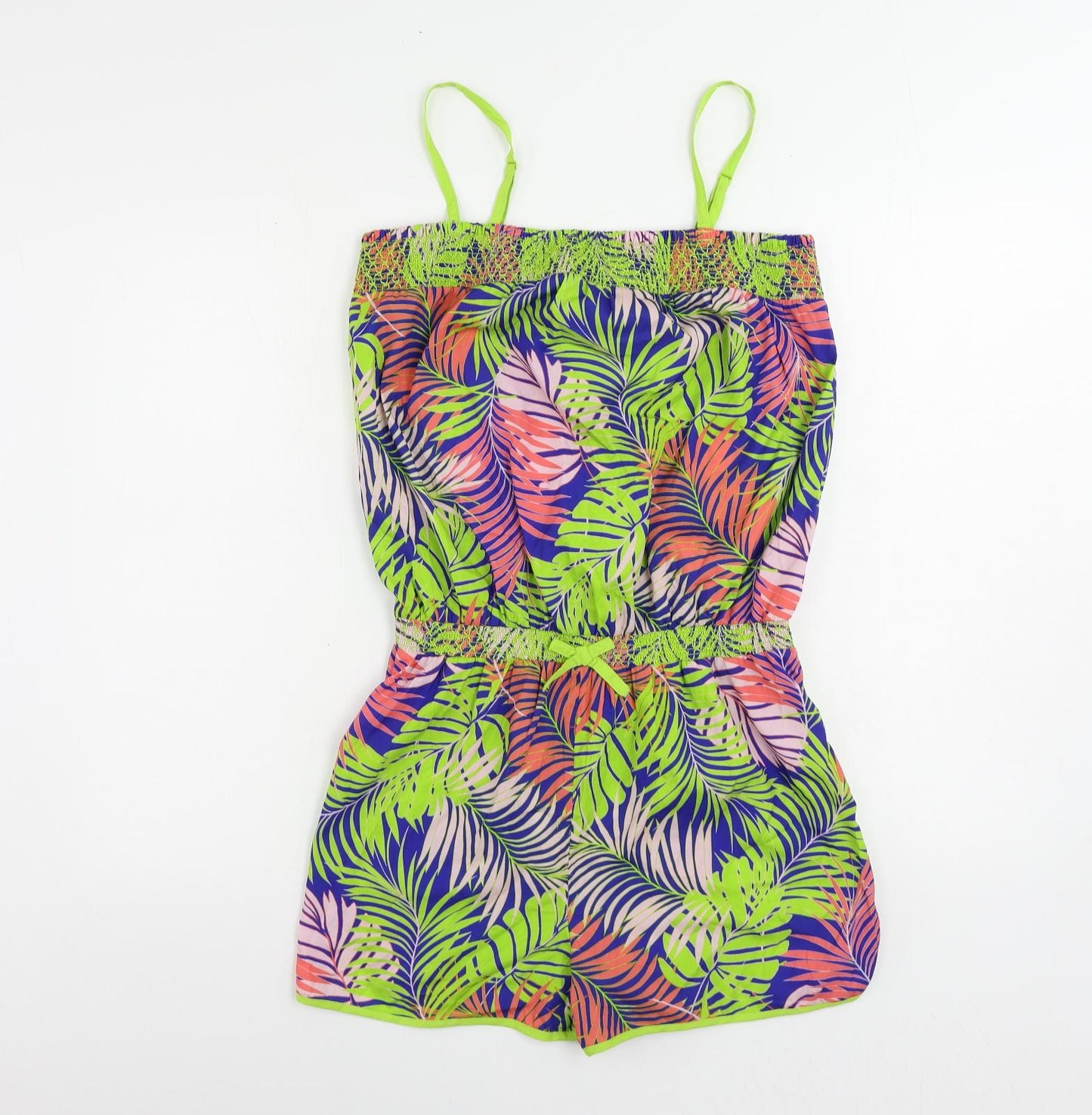 Monsoon Girls Multicoloured Geometric Polyester Playsuit One-Piece Size 14-15 Years - Elastic Waist