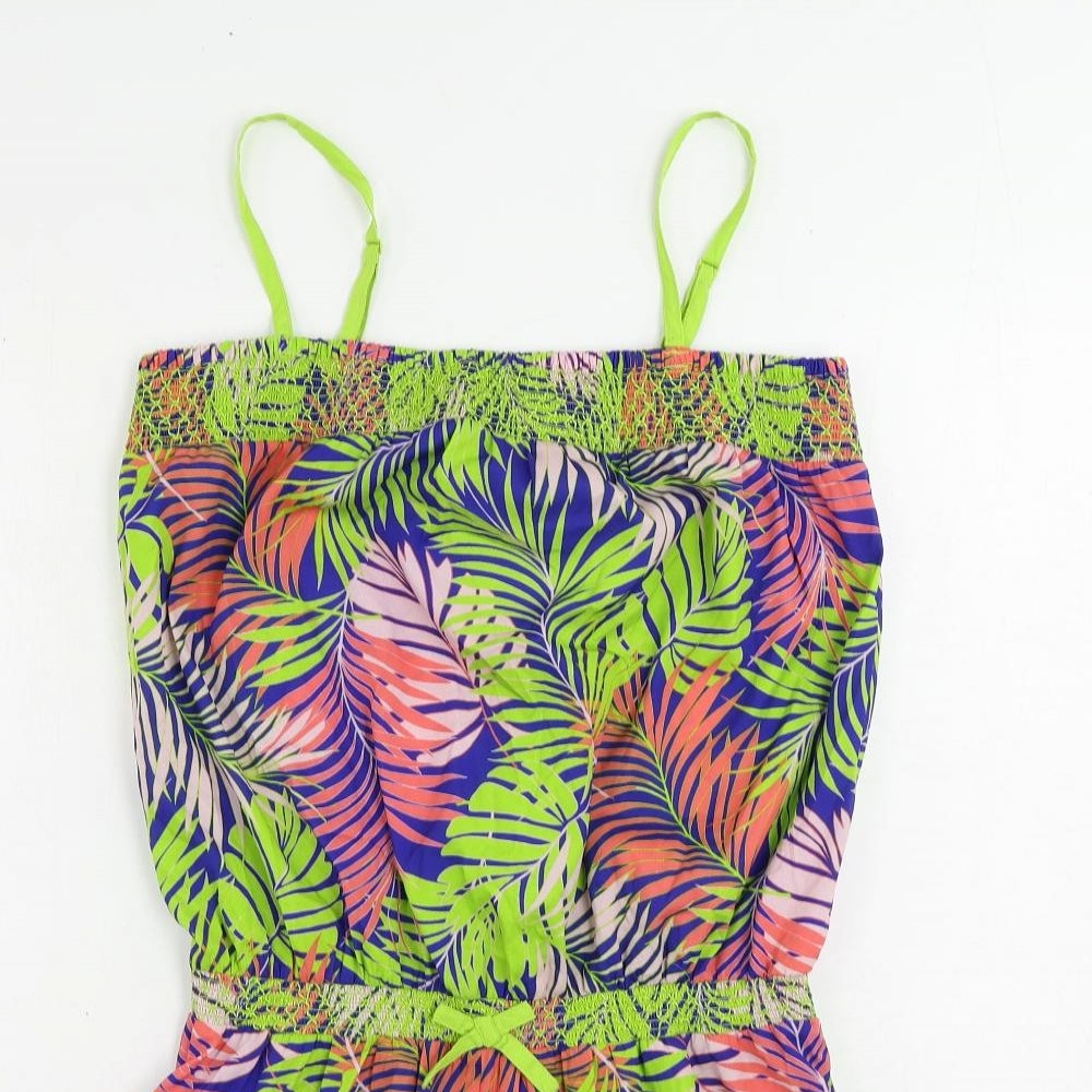 Monsoon Girls Multicoloured Geometric Polyester Playsuit One-Piece Size 14-15 Years - Elastic Waist