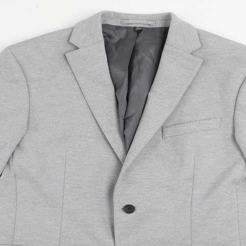 Marks and Spencer Mens Grey Polyamide Jacket Suit Jacket Size 40 Regular