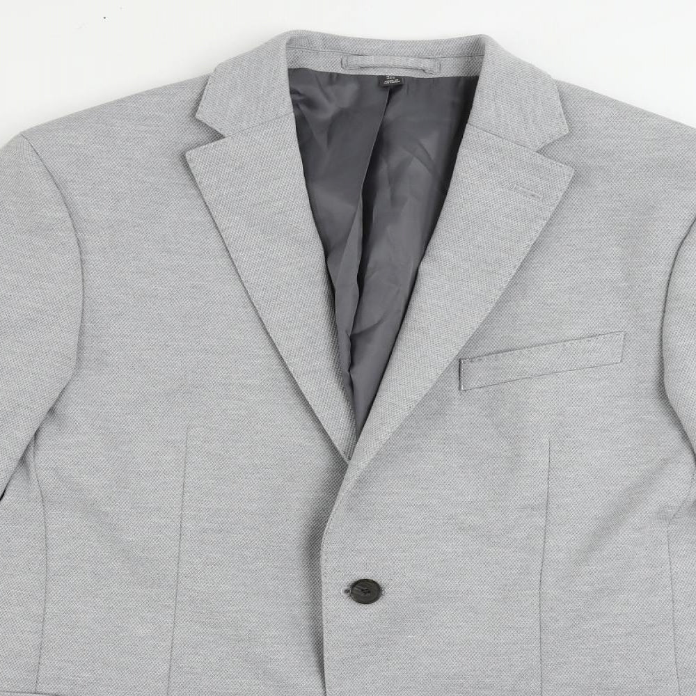 Marks and Spencer Mens Grey Polyamide Jacket Suit Jacket Size 40 Regular