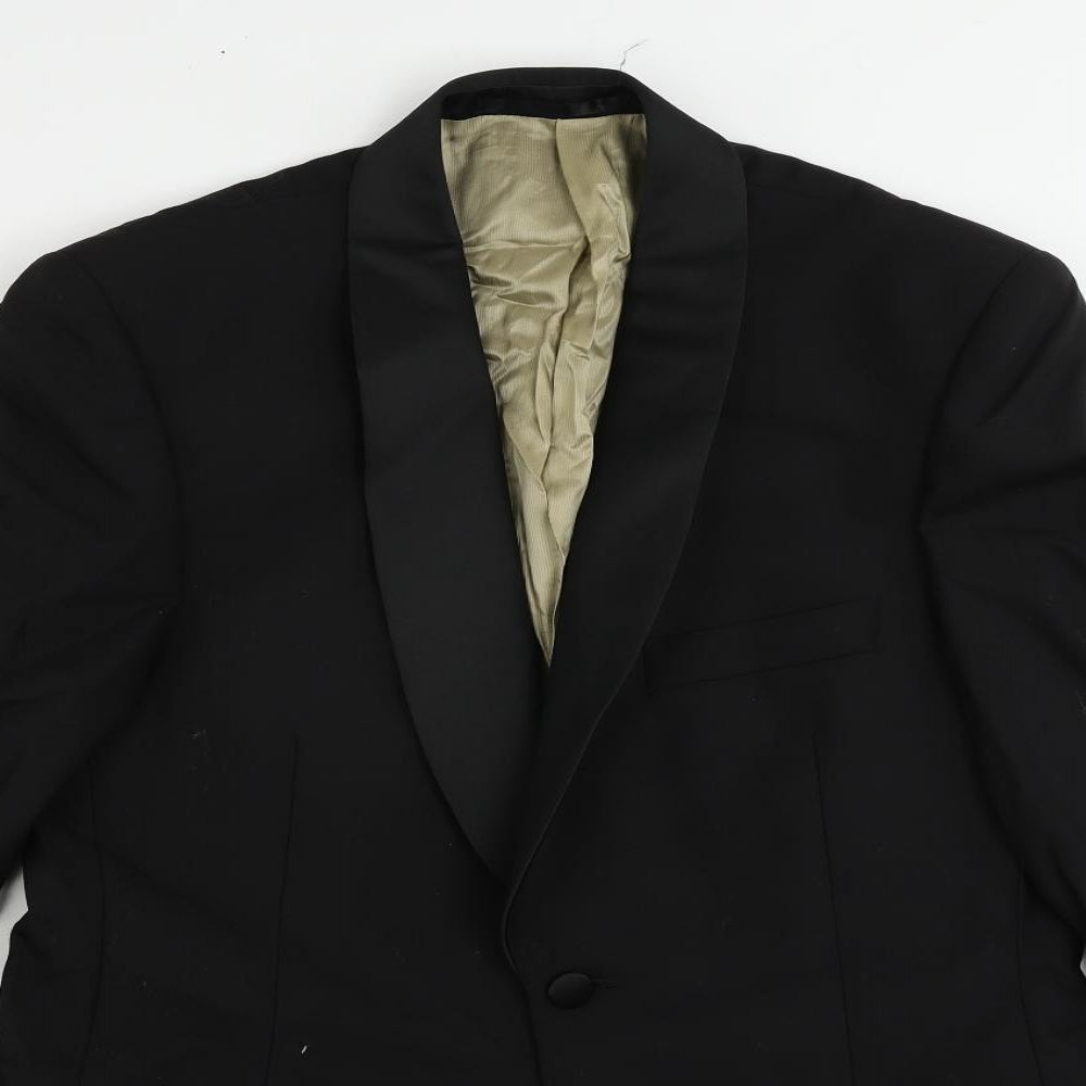 Marks and Spencer Mens Black Wool Tuxedo Suit Jacket Size 38 Regular