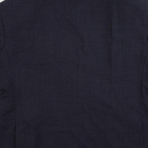 Marks and Spencer Mens Blue Striped Wool Jacket Suit Jacket Size 44 Regular