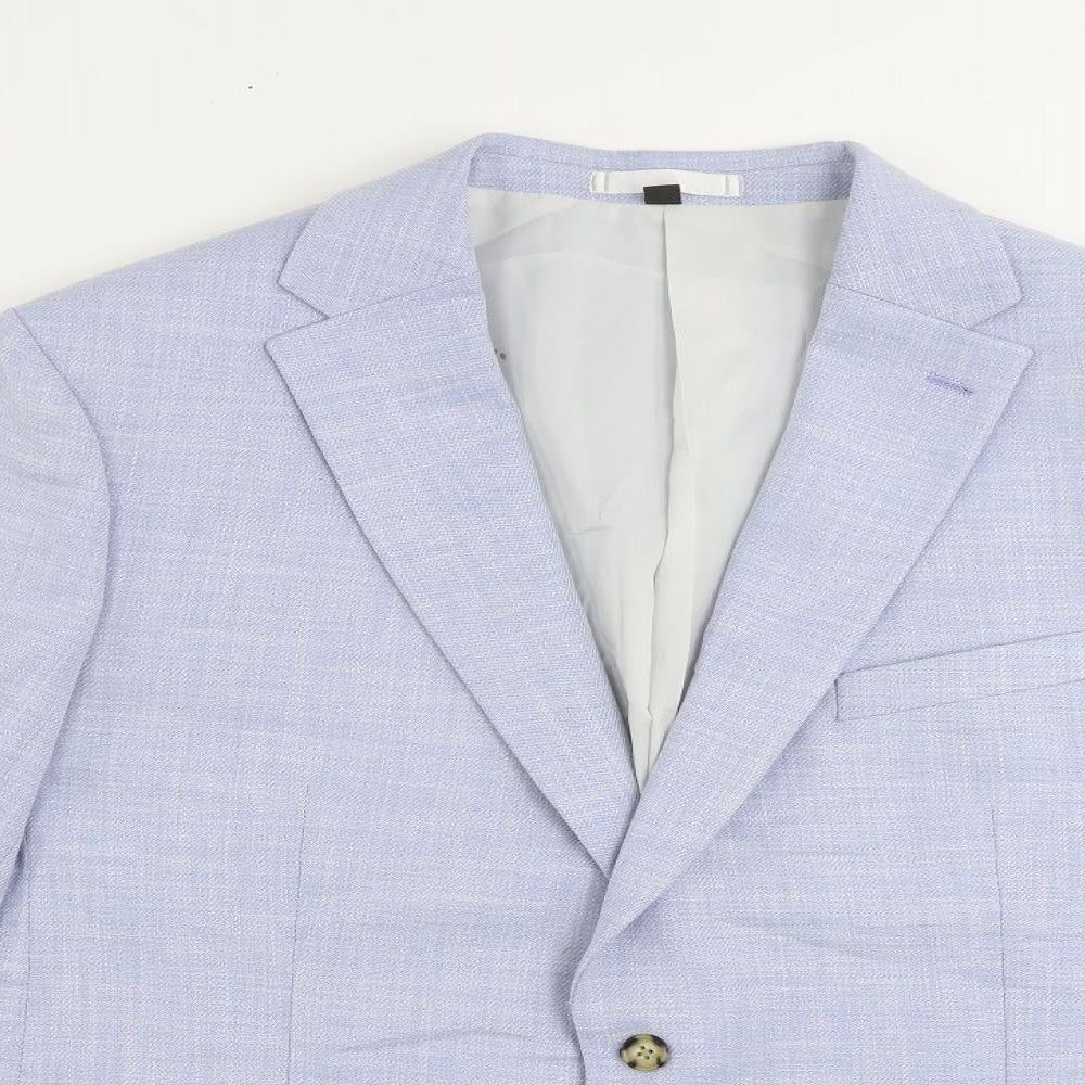 Marks and Spencer Mens Blue Polyester Jacket Suit Jacket Size 48 Regular