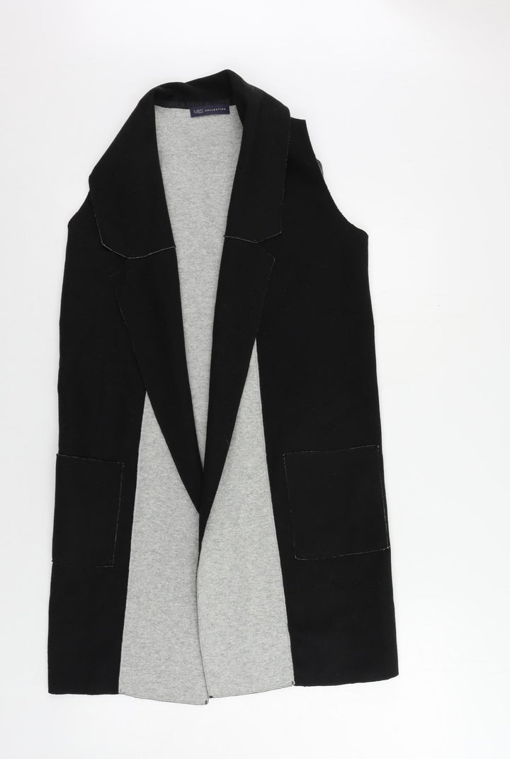 Marks and Spencer Womens Black Jacket Waistcoat Size S - Open