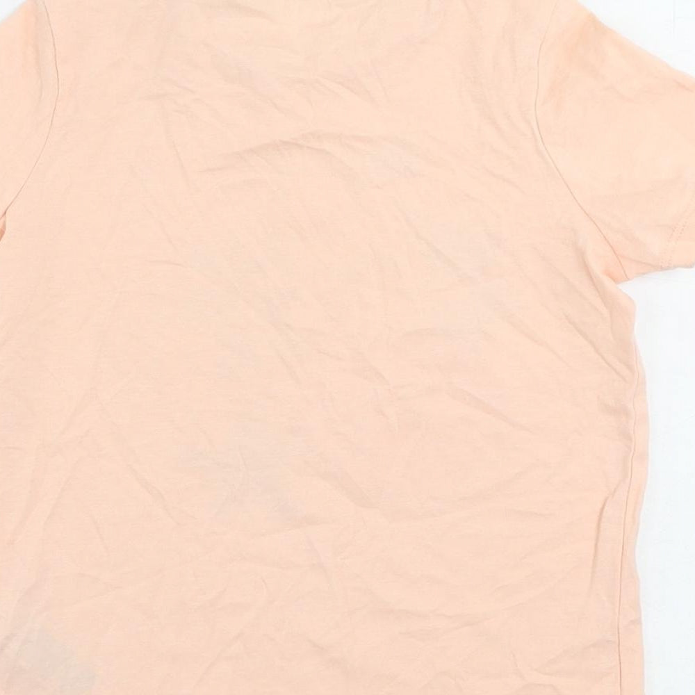 Marks and Spencer Girls Pink Cotton Basic T-Shirt Size 6-7 Years Crew Neck Pullover - Sea Shells