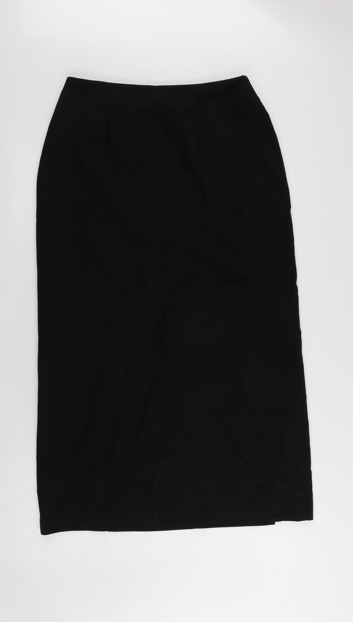 NEXT Womens Black Wool Straight & Pencil Skirt Size 14 Button