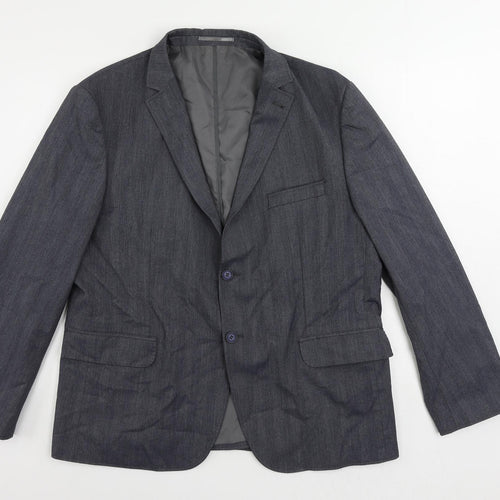 Autograph Mens Blue Polyester Jacket Blazer Size 44 Regular