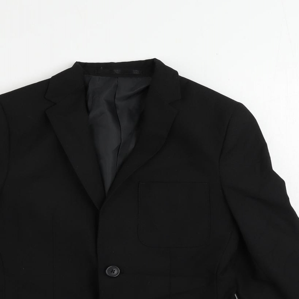 Marks and Spencer Boys Black Jacket Blazer Size 11-12 Years Button - School Wear