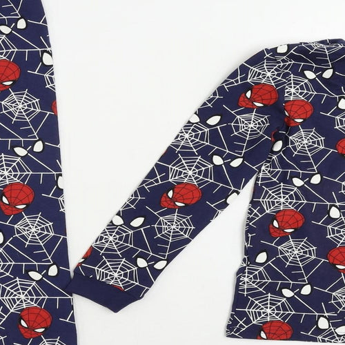 Marks and Spencer Boys Blue Geometric Cotton Pyjama Set Size 6-7 Years Pullover - Spider-Man