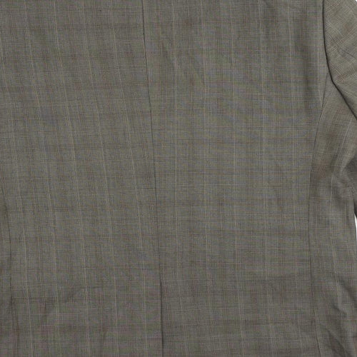 NEXT Mens Brown Plaid Polyester Jacket Suit Jacket Size 42 Regular