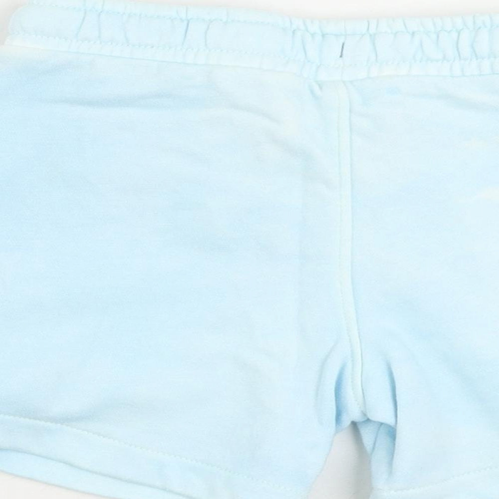 Marks and Spencer Boys Blue Cotton Sweat Shorts Size 4-5 Years Regular Drawstring - Tie Dye