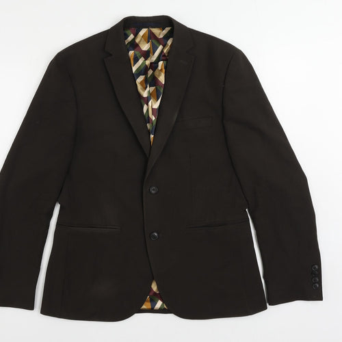 NEXT Mens Brown Polyester Jacket Suit Jacket Size 40 Regular