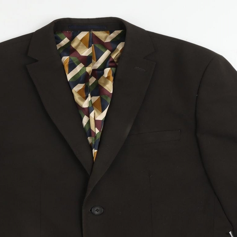 NEXT Mens Brown Polyester Jacket Suit Jacket Size 40 Regular
