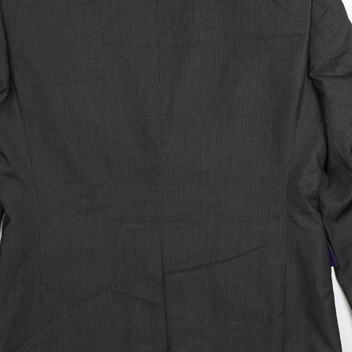 Marks and Spencer Mens Grey Striped Polyester Jacket Suit Jacket Size 36 Regular