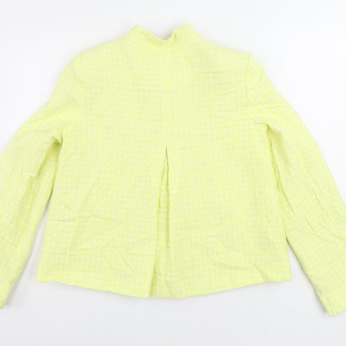 Debenhams Womens Yellow Polka Dot Jacket Blazer Size 10 Button