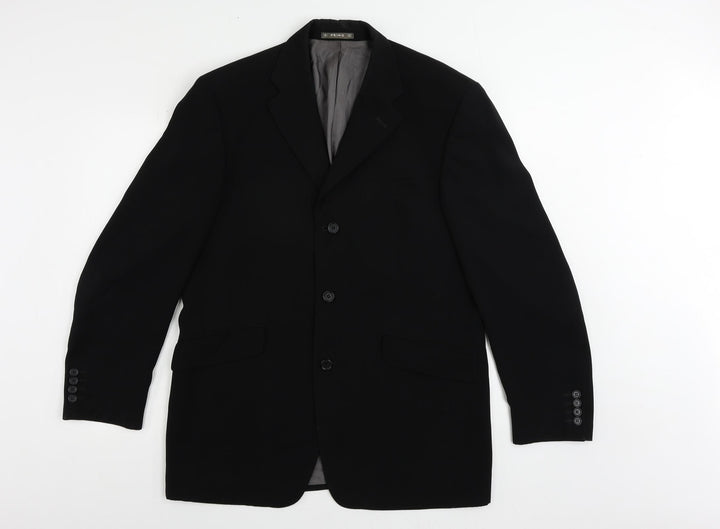 Ciro Citterio Mens Black Polyester Jacket Suit Jacket Size 40 Regular