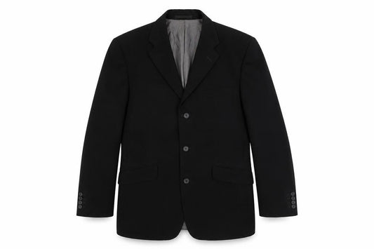 Front view of Ciro Citterio men’s black polyester jacket suit jacket, size 40, regular
