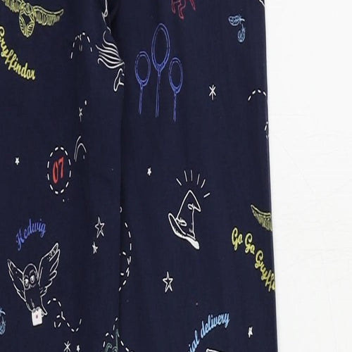 Marks and Spencer Girls Blue Geometric Cotton Jogger Trousers Size 10-11 Years Regular - Harry Potter Leggings