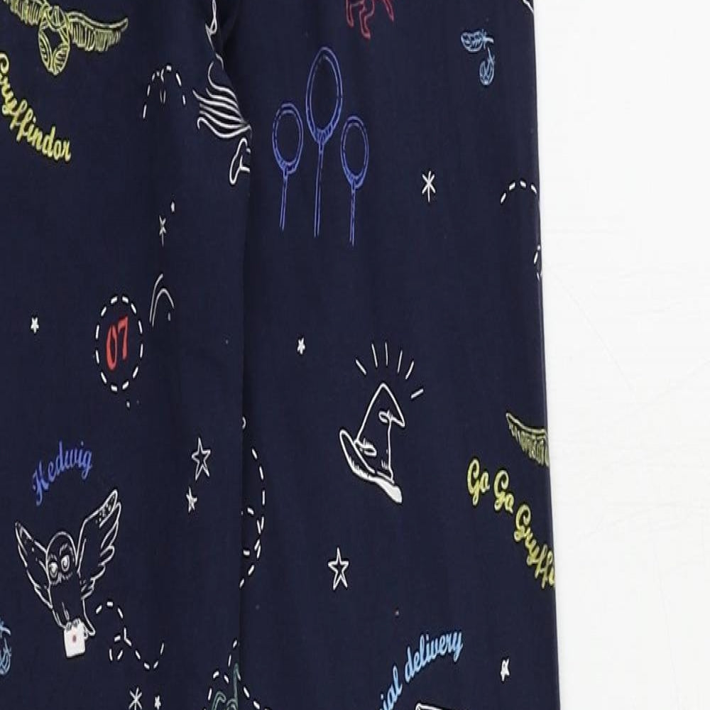 Marks and Spencer Girls Blue Geometric Cotton Jogger Trousers Size 10-11 Years Regular - Harry Potter Leggings