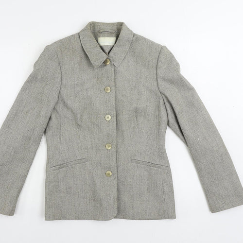 AMARANTO Womens Beige Jacket Blazer Size 12 Button
