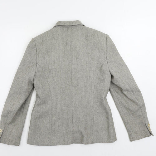 AMARANTO Womens Beige Jacket Blazer Size 12 Button