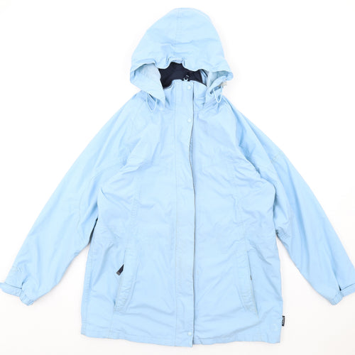 Regatta Womens Blue Rain Coat Coat Size 14 Zip