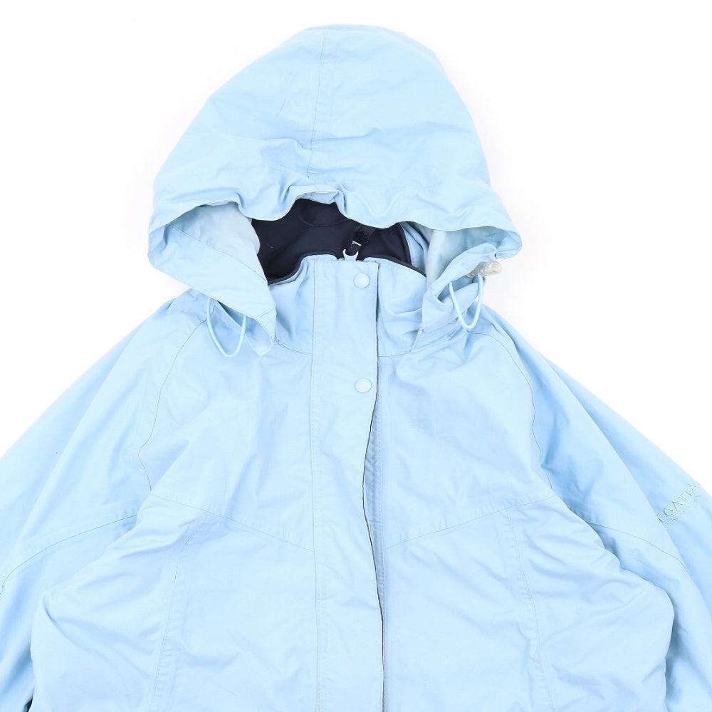 Regatta Womens Blue Rain Coat Coat Size 14 Zip