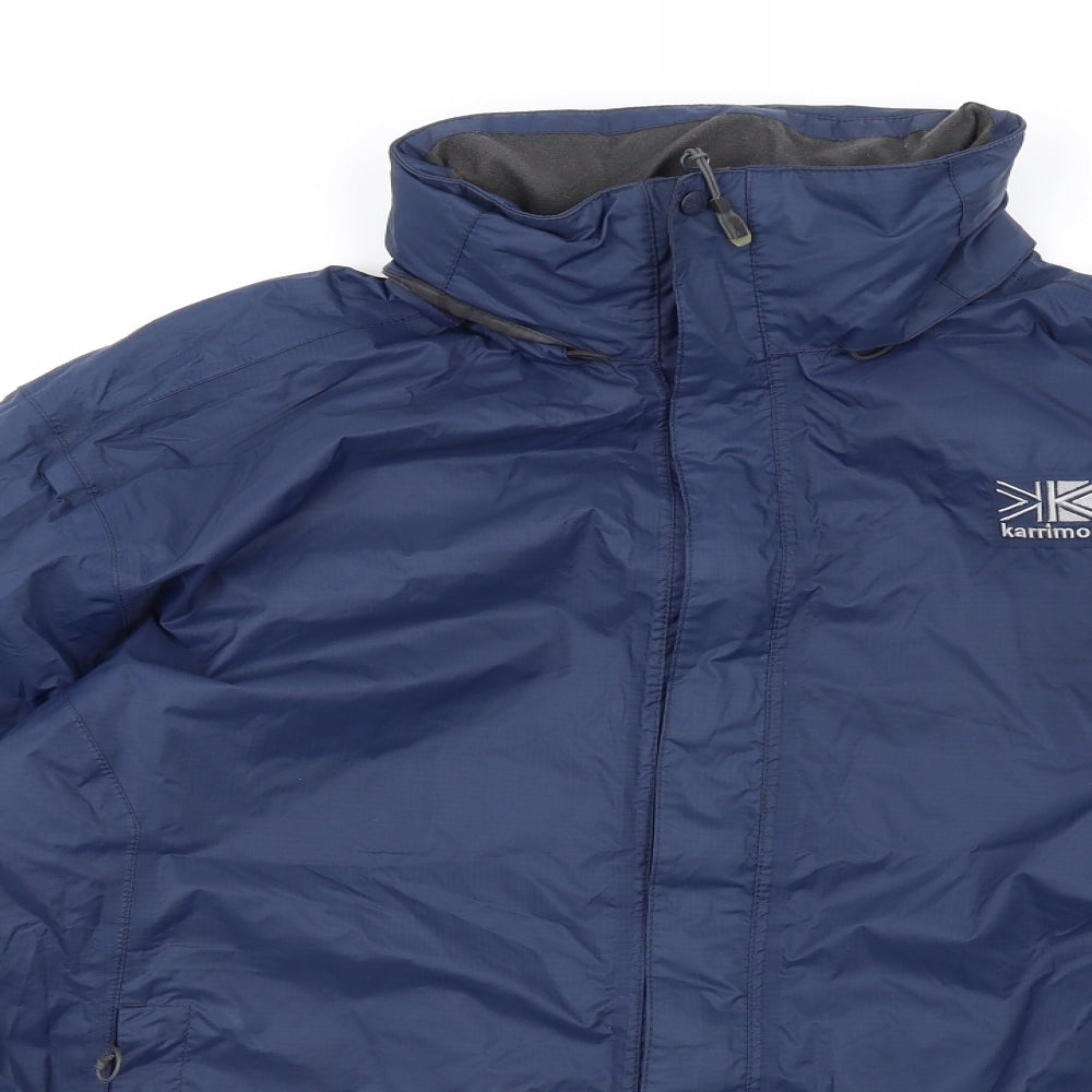 Karrimor Mens Blue Rain Coat Coat Size L Zip