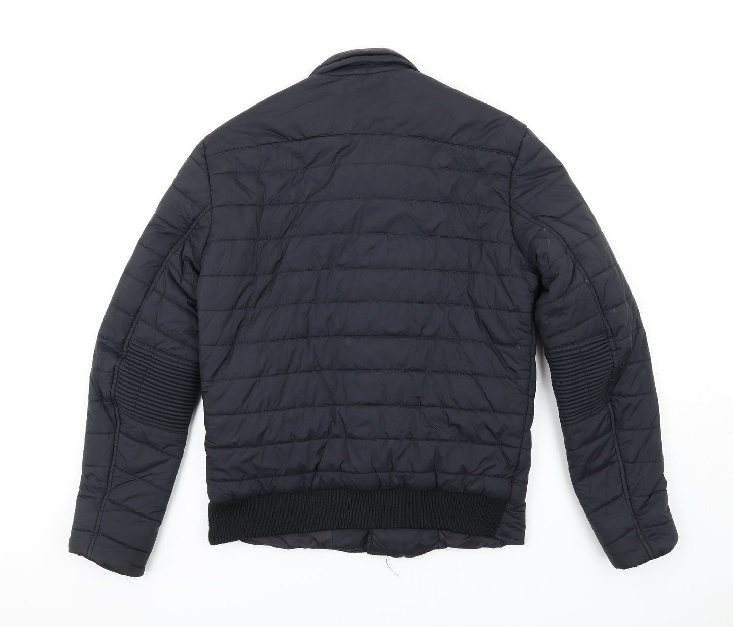 Moschino Womens Black Quilted Coat Size 10 Zip