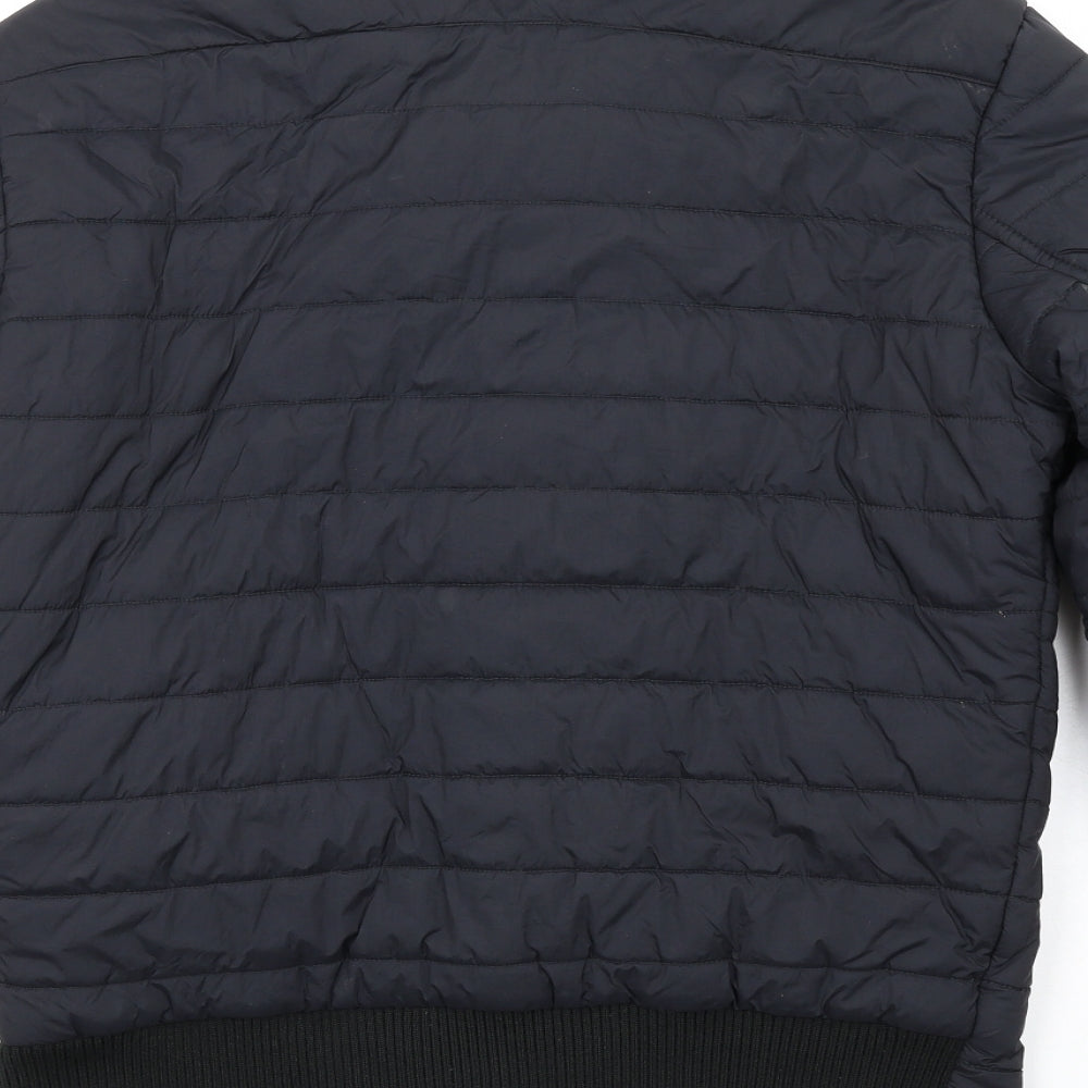 Moschino Womens Black Quilted Coat Size 10 Zip
