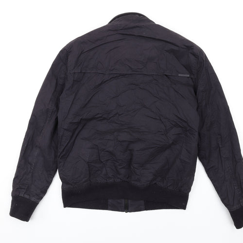 Superdry Mens Black Bomber Jacket Coat Size 2XL Zip