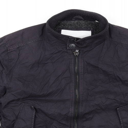 Superdry Mens Black Bomber Jacket Coat Size 2XL Zip