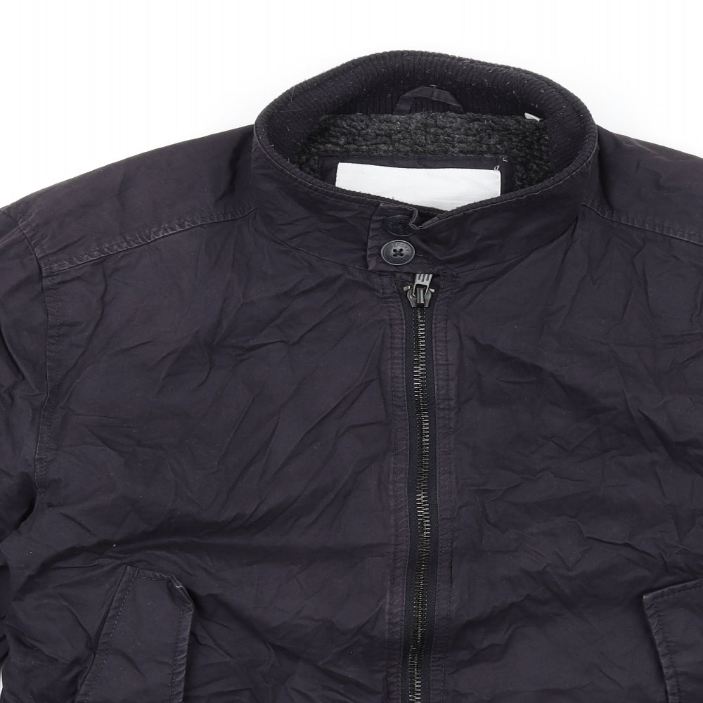 Superdry Mens Black Bomber Jacket Coat Size 2XL Zip